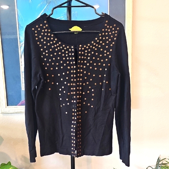 Black Studded Women's Cardigan M - Picture 1 of 2